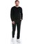 Siyah Regular Fit Düz Bisiklet Yaka Rayon Kazak 2