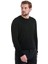 Siyah Regular Fit Düz Bisiklet Yaka Rayon Kazak 3
