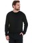 Siyah Regular Fit Düz Bisiklet Yaka Rayon Kazak 4