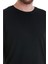 Siyah Regular Fit Düz Bisiklet Yaka Rayon Kazak 5