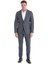 Lacivert Slim Fit Çizgili Mono Yaka Takım Elbise 2