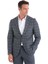 Lacivert Slim Fit Çizgili Mono Yaka Takım Elbise 3
