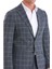 Lacivert Slim Fit Çizgili Mono Yaka Takım Elbise 4