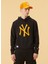 Kapüşonlu Normal Kalıp Düz Siyah Erkek Sweatshirt - Mlb Seasonal Team Logo Hdy Neyyan 2
