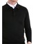 Siyah Comfort Fit Düz Polo Yaka Yünlü Kazak 4