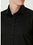 Siyah Erkek Gömlek Slim Fit Düz Gömlek 1092990 6