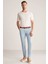 Slim Fit 5 Cep Gök Mavisi Chino Pantolon 4