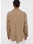 Oversize Çizgili Uzun Kollu Gömlek Vizon 5