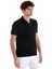 Siyah Regular Fit Jakarlı Polo Yaka Fermuarlı Tişört 3