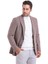 Bordo Slim Fit Desenli Mono Yaka Casual Keten Ceket 1