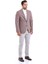 Bordo Slim Fit Desenli Mono Yaka Casual Keten Ceket 6