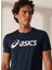 2011C334-402 Core Asıcs Top Koyu Lacivert Erkek Bisiklet Yaka Normal Kalıp T-Shirt 3