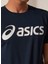 2011C334-402 Core Asıcs Top Koyu Lacivert Erkek Bisiklet Yaka Normal Kalıp T-Shirt 4