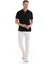 Siyah Regular Fit Desenli Pamuklu Polo Yaka Tişört 2