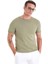 Yeşil Regular Fit Düz Bisiklet Yaka Rayon Triko Tişört 1