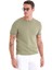 Yeşil Regular Fit Düz Bisiklet Yaka Rayon Triko Tişört 3