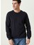 Bisiklet Yaka Lacivert Erkek Sweatshırt 1085997 6