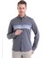 Lacivert Comfort Fit Düz Düğmeli Yaka Uzun Kollu Casual Flanel Gömlek 1