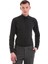 Siyah Slim Fit Desenli Pamuklu Slim Yaka Uzun Kollu Klasik Gömlek 1