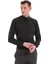 Siyah Slim Fit Desenli Pamuklu Slim Yaka Uzun Kollu Klasik Gömlek 4