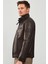 Wade Erkek Kahverengi Slim-Fit Deri Mont 23WGDD6462VE 3