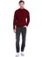 Bordo Comfort Fit Desenli Pamuklu Yarım Balıkçı Yaka Triko Kazak 3