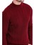 Bordo Comfort Fit Desenli Pamuklu Yarım Balıkçı Yaka Triko Kazak 4