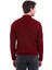 Bordo Comfort Fit Desenli Pamuklu Yarım Balıkçı Yaka Triko Kazak 5