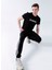 Bağlamalı Bel Slim Fit Siyah - Gri Erkek Eşofman Altı C 1 272 80 E 2393 5