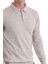 Bej Regular Fit Düz Polo Yaka Triko Kazak 3