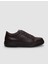 %100 Hakiki Deri Kahverengi Bağcıklı Erkek Sneaker 1