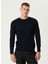 Lacivert Erkek Bisiklet Slim Fit Düz Kazak 1091737 1