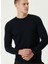 Lacivert Erkek Bisiklet Slim Fit Düz Kazak 1091737 2