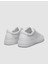 %100 Hakiki Deri Beyaz Kare Desenli Bağcıklı Erkek Sneaker 3