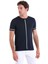 Lacivert Slim Fit Desenli Bisiklet Yaka Rayon Triko Tişört 4
