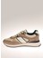 Bej-Yeşil Erkek Deri Sneaker 20216/CP 3