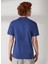 Bisiklet Yaka Baskılı Indigo Erkek T-Shirt Maxım 4