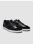 %100 Hakiki Deri Siyah Bağcıklı Erkek Sneaker 2