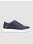 %100 Hakiki Deri Lacivert Bağcıklı Erkek Sneaker 1