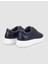 %100 Hakiki Deri Lacivert Bağcıklı Erkek Sneaker 3