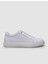 %100 Hakiki Deri Beyaz Bağcıklı Desenli Erkek Sneaker 1