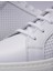 %100 Hakiki Deri Beyaz Bağcıklı Desenli Erkek Sneaker 4