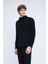 Siyah Slim Fit 100% Pamuklu Düğmeli Yaka Uzun Kollu Klasik Gömlek 3