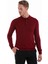 Bordo Regular Fit Düz Polo Yaka Triko Kazak 1