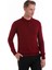 Bordo Regular Fit Düz Polo Yaka Triko Kazak 4