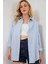 Çizgili Oversize Gömlek 20332 - Açık Mavi 1
