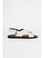 Sandals Factory Zeno Erkek Kırık Beyaz Hakiki Deri Sandalet Ayakkabı 1
