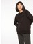 Siyah Kadın Bisiklet Yaka Relaxed Fit Nakışlı Sweatshirt D3WL-SWT15 1