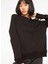 Siyah Kadın Bisiklet Yaka Relaxed Fit Nakışlı Sweatshirt D3WL-SWT15 3