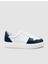 Beyaz-Mavi Erkek Deri Sneaker 125038M 1